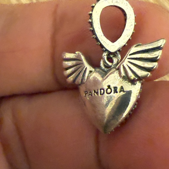 Pandora Silver Heart Wing Charm - Picture 5 of 6